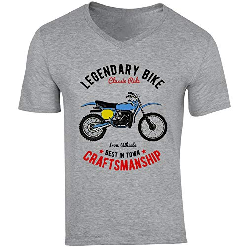 Teesandengines Bultaco pursang mkii 370 Legendart Bike Camiseta Gris para Hombre de Algodon T-Shirt Size Large