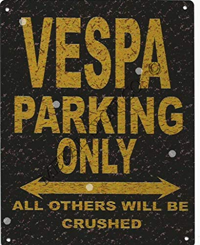 Froy Vespa Parking Only Cartel de Chapa de Pared Cartel de Hierro Retro Pintura Placa de Chapa Vintage Arte Personalizado Creatividad Decoración Artesanías para Cafe Bar Garaje Hogar