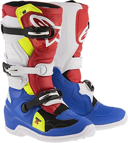 Alpinestars Unisex-Child Tech 7S - Botas juveniles (azul/blanco/rojo/amarillo, talla 5)