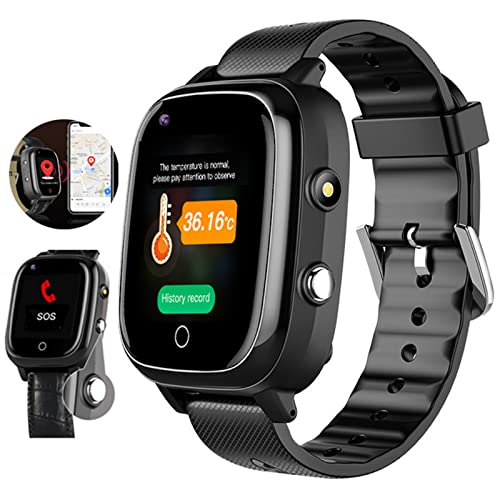 Pulseras GPS para Mayores,Reloj ​localizador Personas Mayores,Reloj De Alarma Personal SOS con Detección De Alerta De Caída,Videollamada Contador De Pasos Geo-Fence Mensajes De Voz