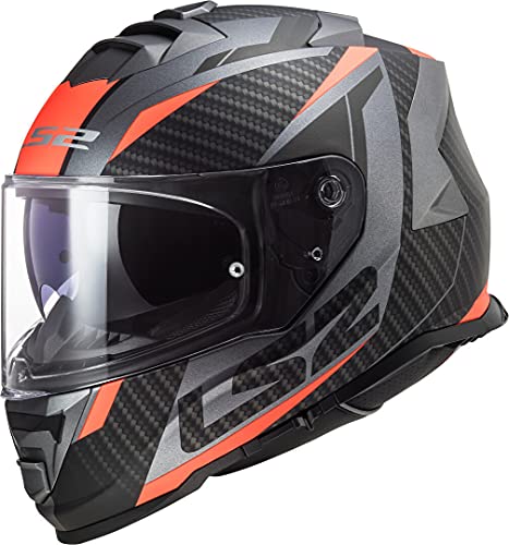 LS2, casco integral moto Storm Racer Titanium orange, L