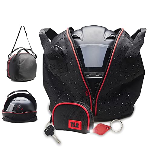 THE SCOOTER RIDER TSR - Mochila Universal de Motocicleta. Mochila Negra Impermeable para Casco de Motocicleta. Bolsa para Casco de Motocicleta. Incluye Llavero para Moto.