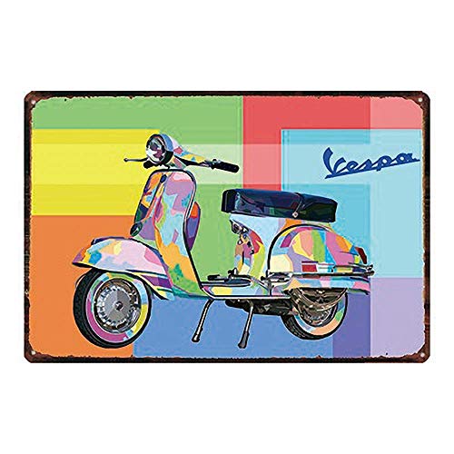 HALEY GAINES Vespa Scooter Motorcycle Placa Cartel Póster de Pared Metal Vintage Cartel de Chapa Decorativas Hojalata Signo para Bar Café Cocinas Los Ba?os Garajes 20×30cm