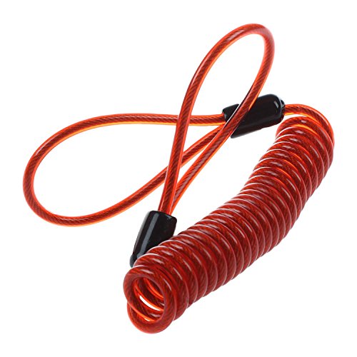 150Cm Alarma De Seguridad Cerradura Bolsa Antirrobo Ruedas De Motocicleta De Freno Y Recordatorio Cable De Resorte Rojo