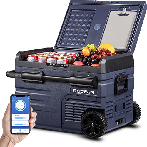 BODEGA 35L Nevera 12v Compresor, -20°C a 20°C, Nevera Portatil, Zona Doble, WIFI&APP Control, 12/24 V DC, 100-240V AC, Para Hogar, Camping, Viajes, Coche, Barco y Autocaravana