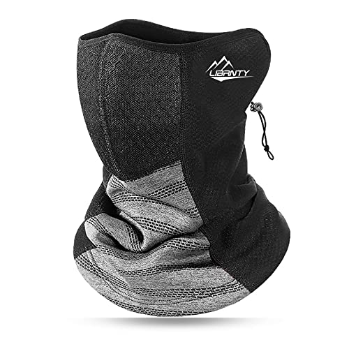 LIBRNTY Unisex Calentador de Cuello,Bragas Cuello Hombre,Braga cuello moto hombre,Braga térmica para cuello,Pasamontañas Bufanda,para Ciclismo Motocicleta Senderismo Camping（gris claro）