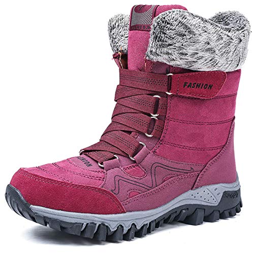 Q-YR Botas De Nieve Cálidas Mujeres De Invierno Más Terciopelo Espesando Tubo Zapatos De Algodón Antideslizante Y Resistente Al Frío para Touring De Esquí,B,38