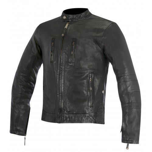 Alpinestars Brass Moto Chaqueta de Piel, Color Negro, Grã ¶ Ãÿe L