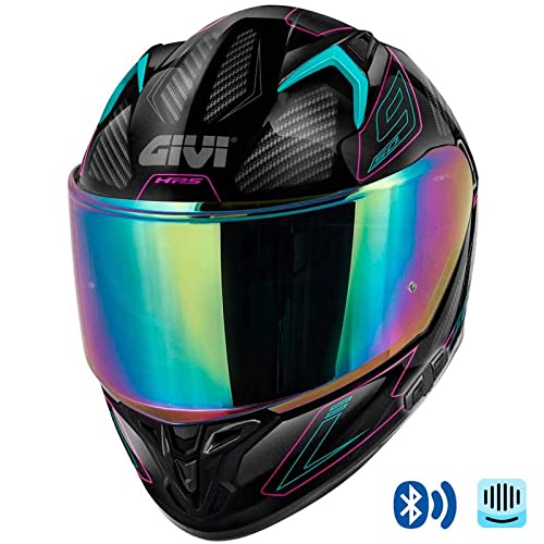 GIVI 50.9 Enigma Pink Bluetooth Sena Intercom Integrado | Casco de Moto Integral con Visor Solar + Pinlock + Pantalla Oscura | Unisex Hombre y Mujer Homologado ECE 22.06 (XS)