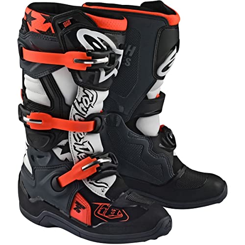 Troy Lee Designs Botas Alpinestars Tech-7S para jóvenes (6) (negro/blanco/gris)