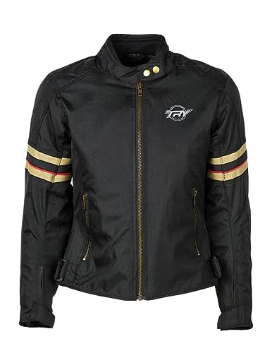 TRY Moto - Chaqueta de Moto para Mujer - 3XL - Negro - Textil - Protección en Codos y Hombros Nivel 2 y Espalda Nivel 2 - De Tipo AA - Forro Extraíble