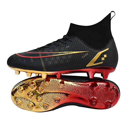 BLBK Botas de fútbol Unisex Profesionales Zapatos de fútbol para Hombre al Aire Libre niños Banda Alta para césped Artificial Adecuado AG competición Zapatos de Entrenamiento niños