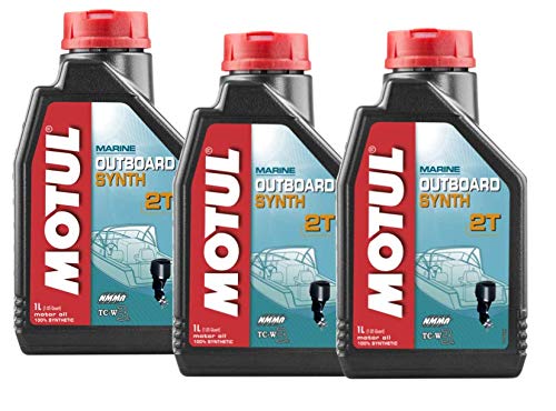 Lubricantes para motor 2 Tiempos Fuera Borda 100% sintético - Motul Outboard Synth 2T, Pack 3 litros