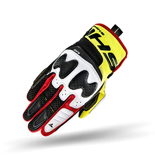 SHIMA Blaze Guantes Moto Hombre - Guantes Ventilados, Verano de Mesh con Protector Nudillos y Dedos, Palma Reforzada (Fluo, L)