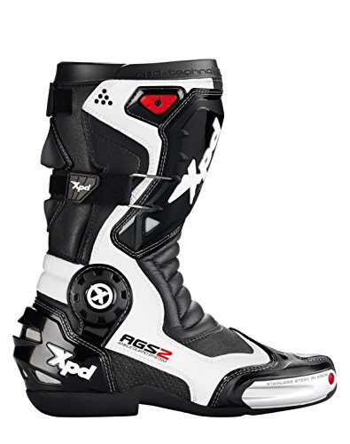 XPD Botas de XP7 Motard-R, Negro/Blanco, 48