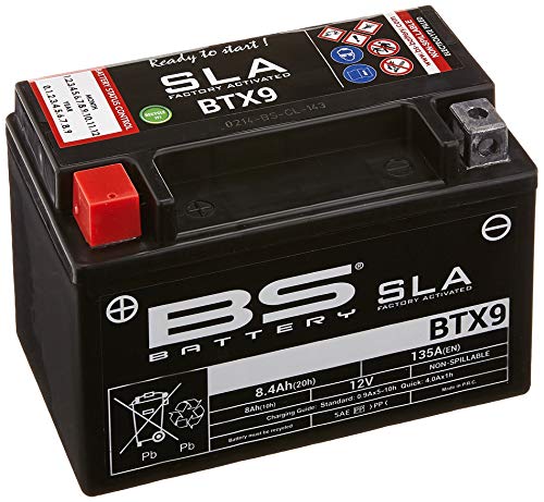 BS Battery 300674 btx9 AGM SLA Batería de Moto, Color Negro