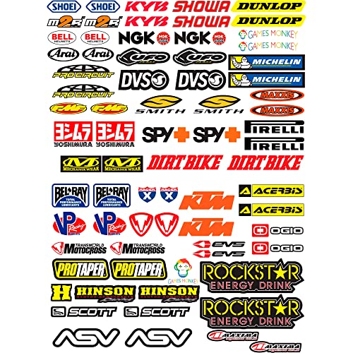 Oferta de juego de autoadhesivos para moto Motocross, panel completo, 73 unidades