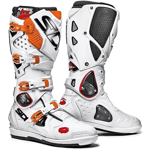 Sidi Crossfire 2 SRS Botas de Motocross (White/Orange,43)