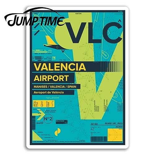 TACINO Pegatinas para automóviles Pegatinas de Vinilo para el Aeropuerto de Valencia, Pegatina de Viaje para España, Pegatina para Parachoques de Ventana de camión y Equipaje, Accesorios Impermeables